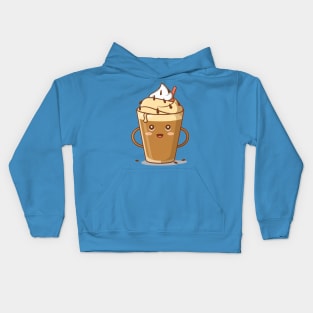 "Elixir of Indulgence: Tempting Affogato Symphony"- Coffee Food Icecream Kids Hoodie